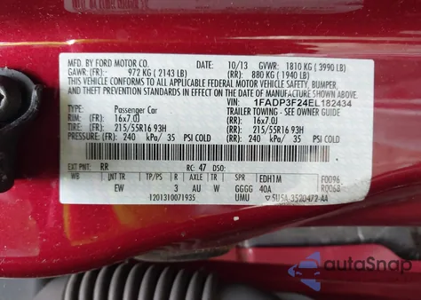 2014 Ford Focus Se from USA, damaged, VIN 1FADP3F24EL182434